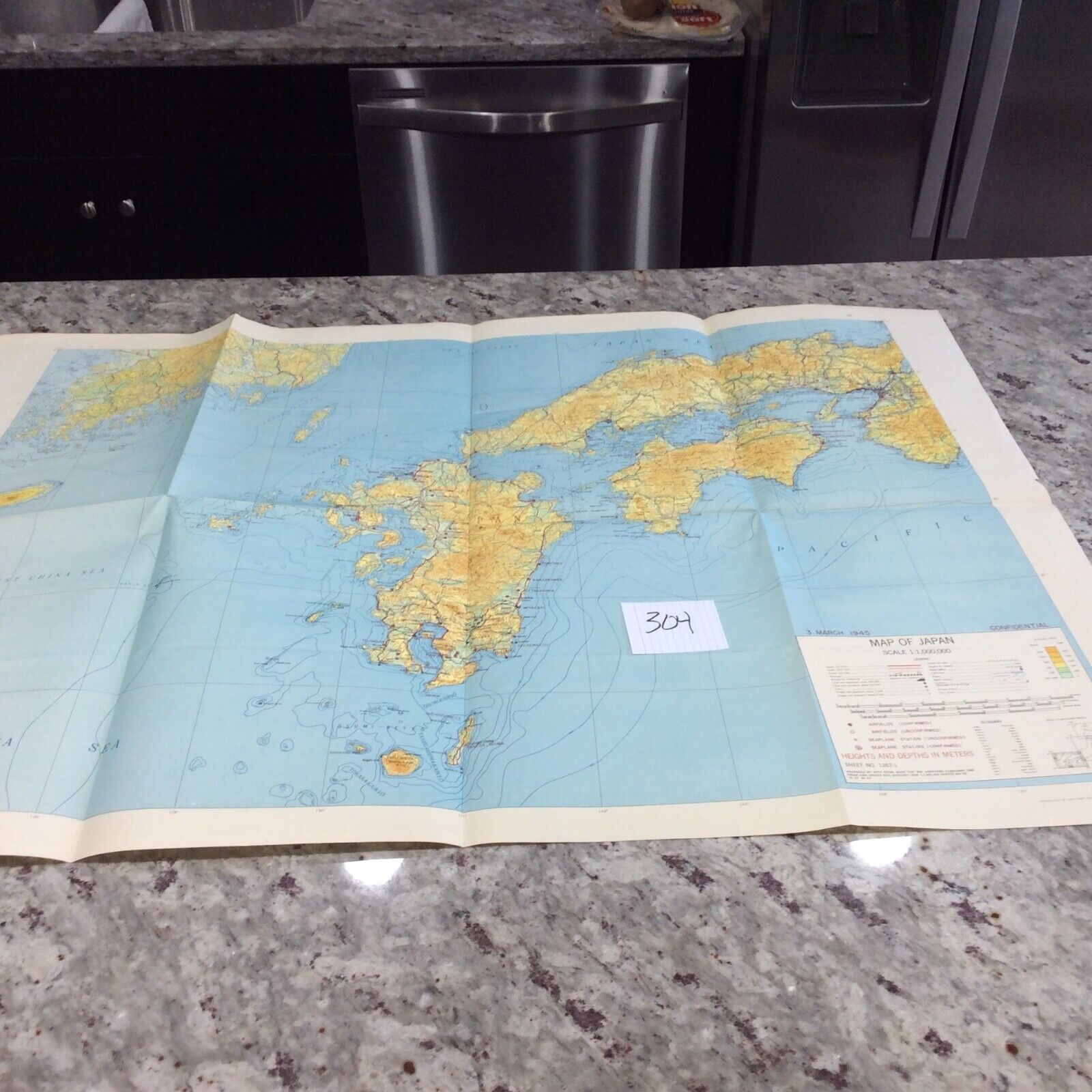 WWII US Military Confidential Intelligence Large Map of Japan WWII Maps Photos  