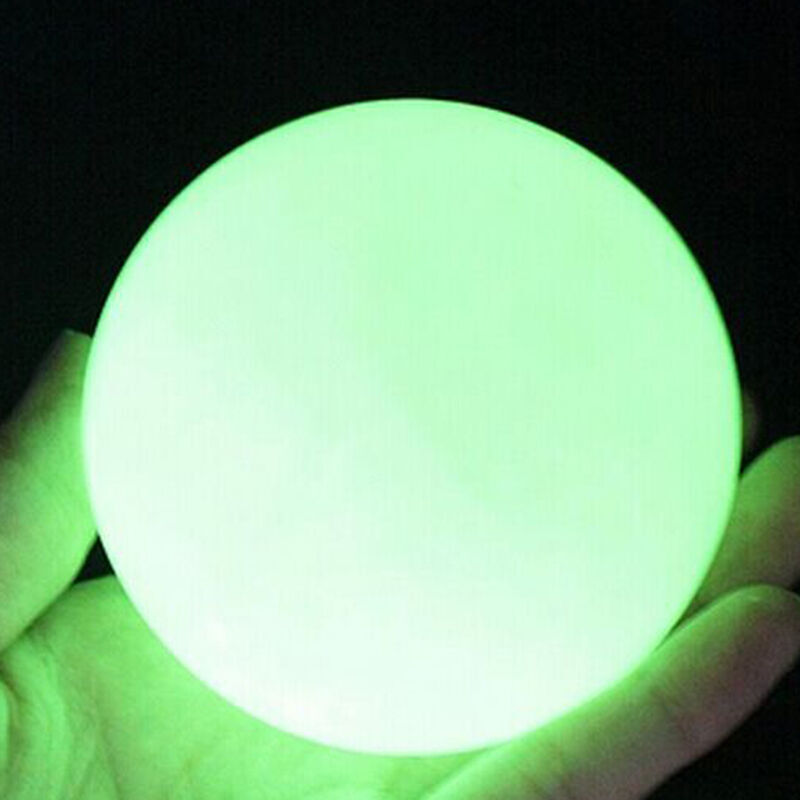 35mm Glow In The Dark Stone Green Luminous Quartz Crystal Sphere Ball X4P6