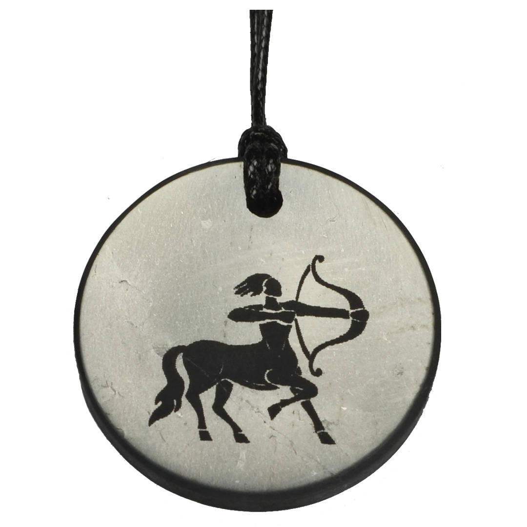 Shungite Emf Protection Necklace EMF Jewelry Pendant Zodiac Sagittarius Image