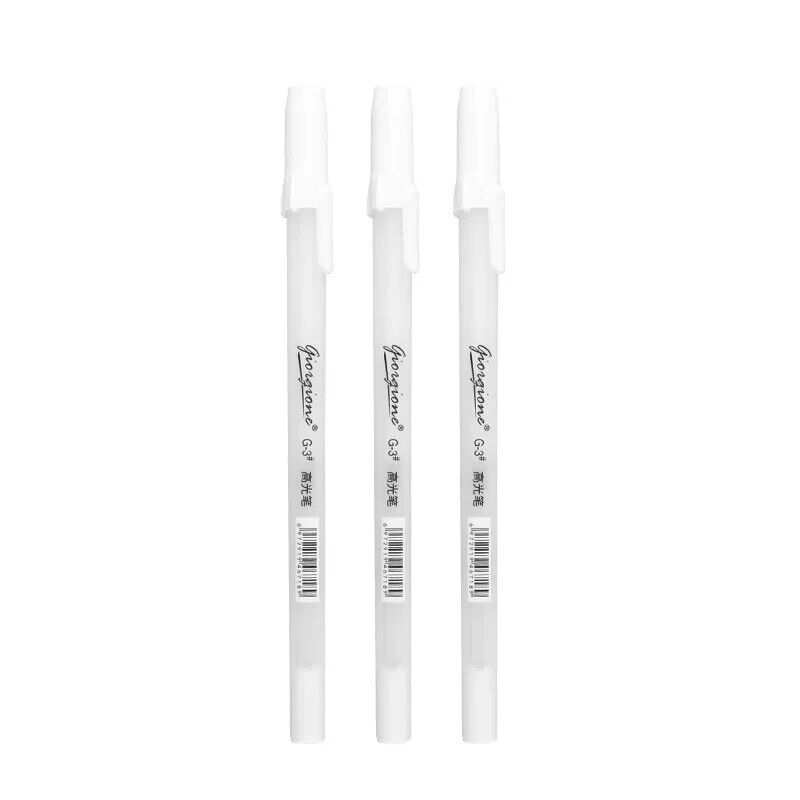 3Pcs Highlighter White Art Painting Pen Creative Design Hook Line Liquid Chalk