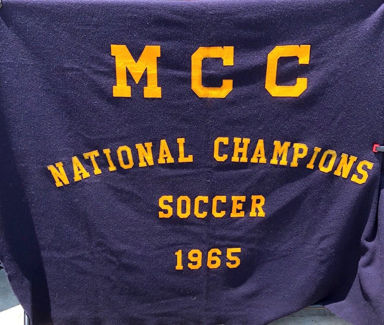Original 1965 Monroe Community College Mens Soccer National Champions Banner