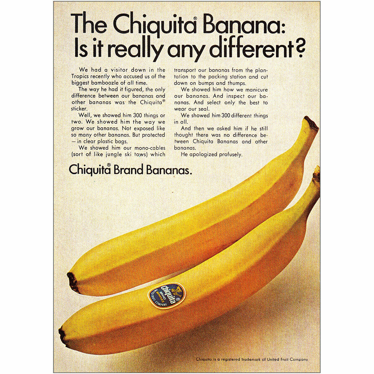 1968 Chiquita Banana: Is It Really Any Different Vintage Print Ad