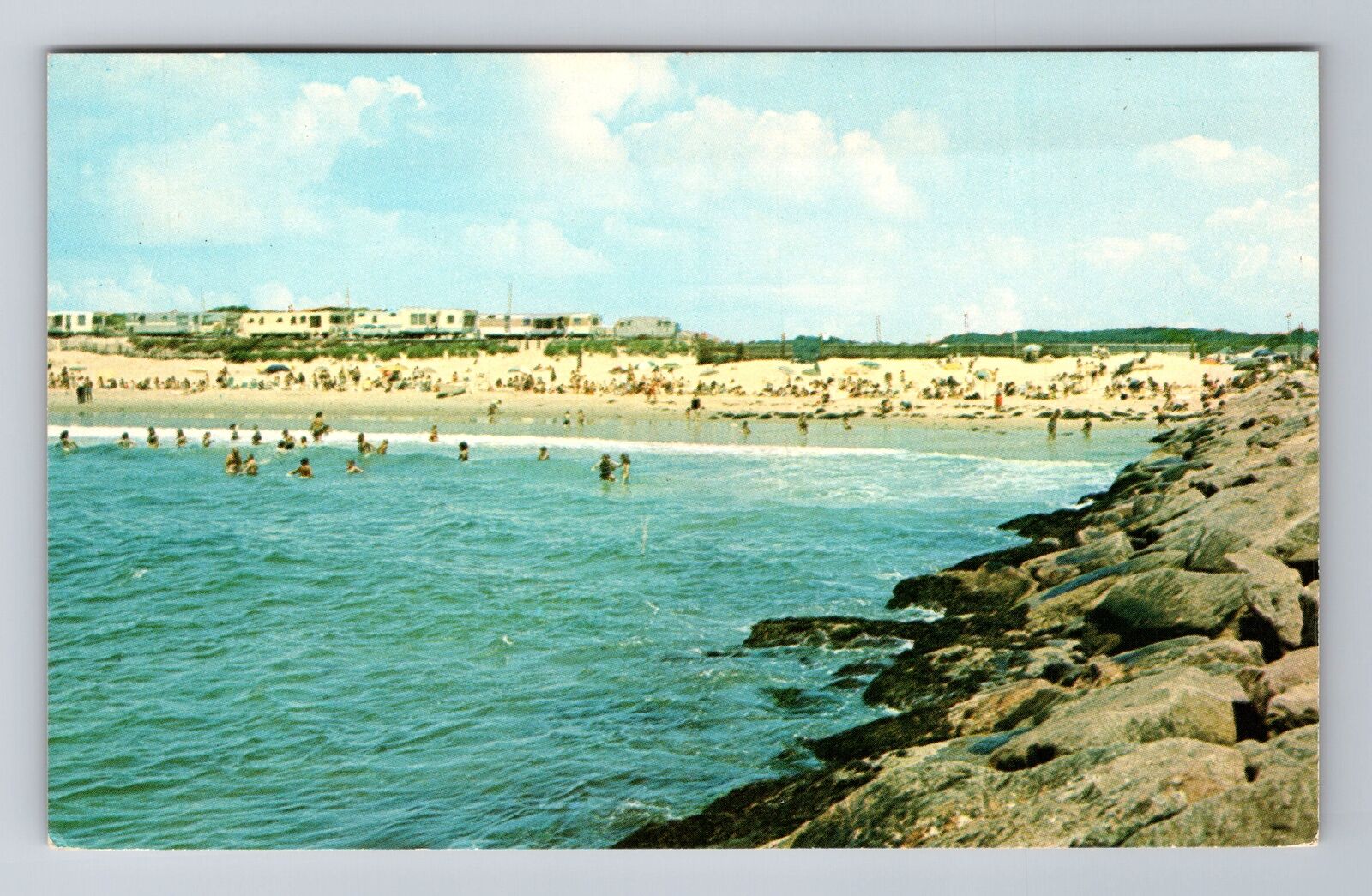 Weekapaug RI-Rhode Island, the Dunes Family Beach, Antique Vintage Postcard