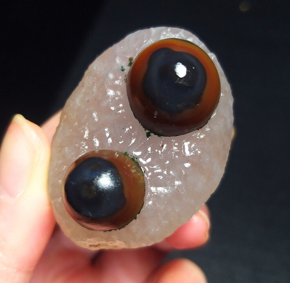 Rare 64G Natural Inner Mongolia Gobi Agate Eye Agate Crystal Stone Healing Z27