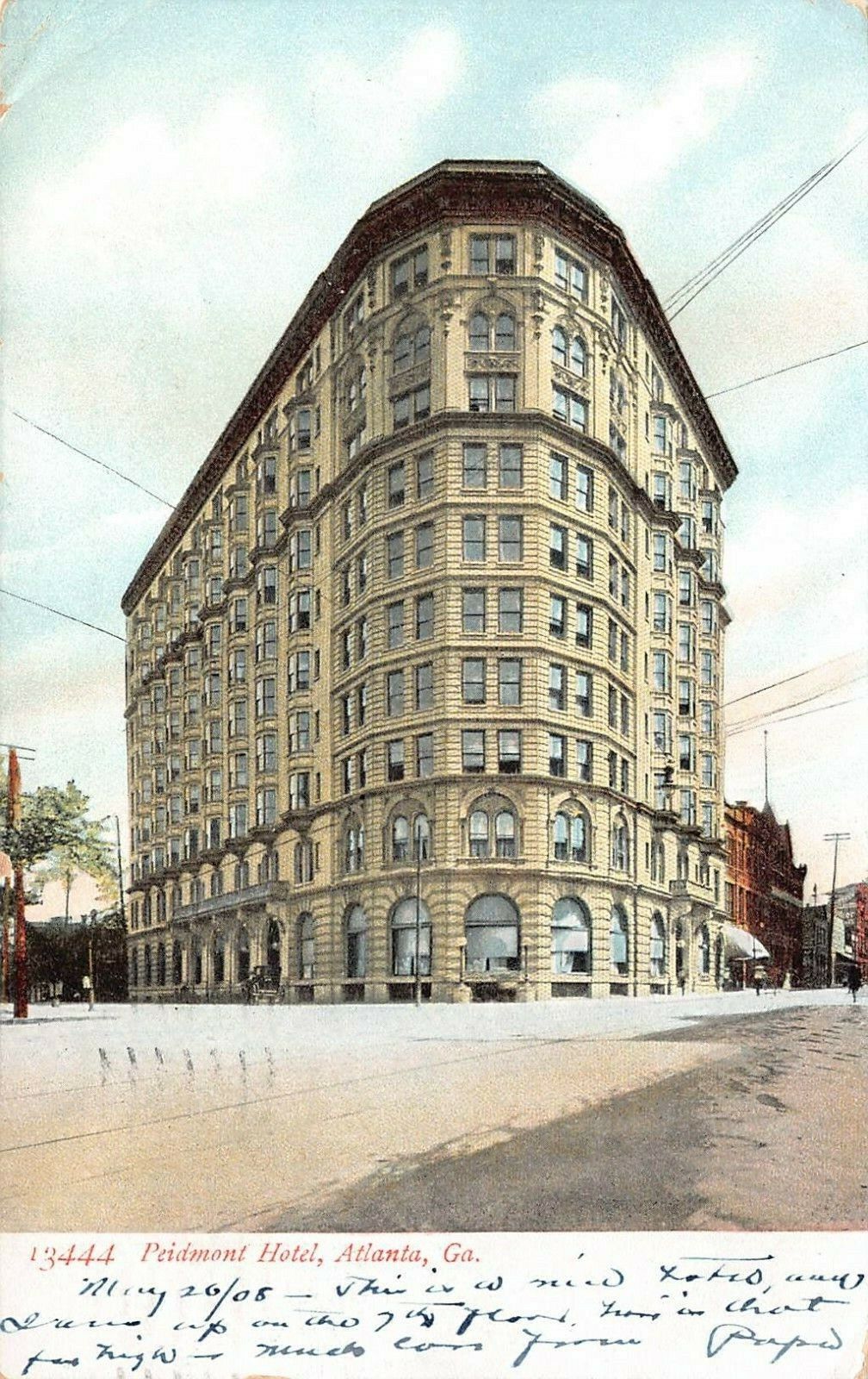 Peidmont Hotel, Atlanta, Georgia, early postcard, used in 1908