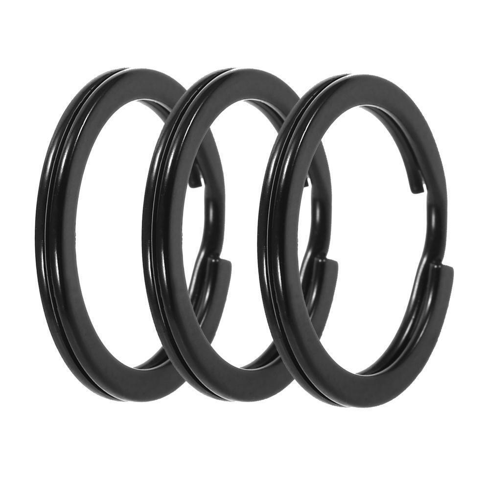 Strong Steel Split Key Ring Black Metal Loop Holder Flat Key new 2023