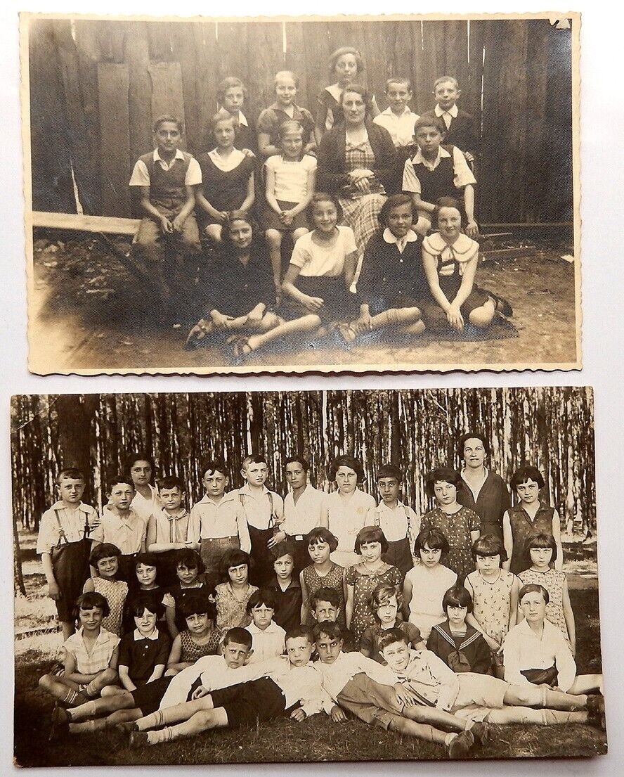 JEWISH GYMNASIUM  POLAND TOMASZOW 2 PHOTOS JUDAICA PRE HOLOCAUST 1931-1933