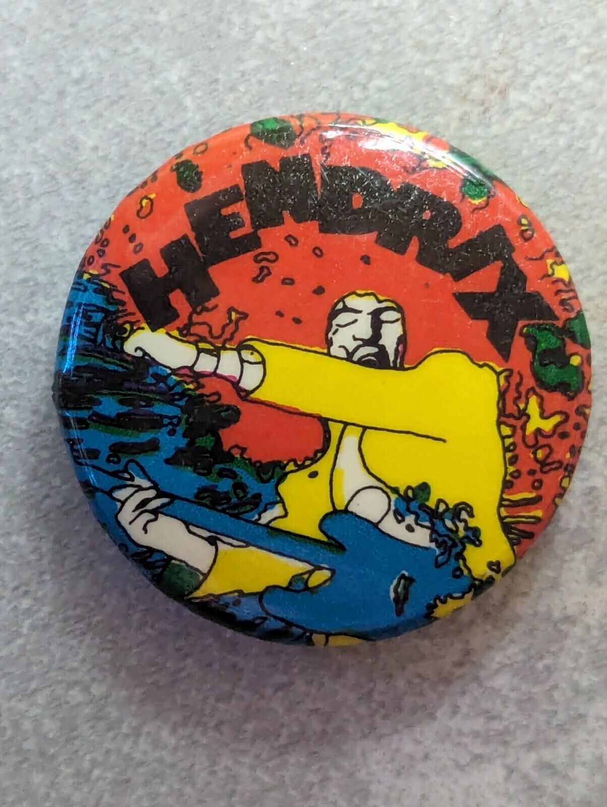 Vintage 80s Jimi Hendrix Pin Badge Purchased Around 1986