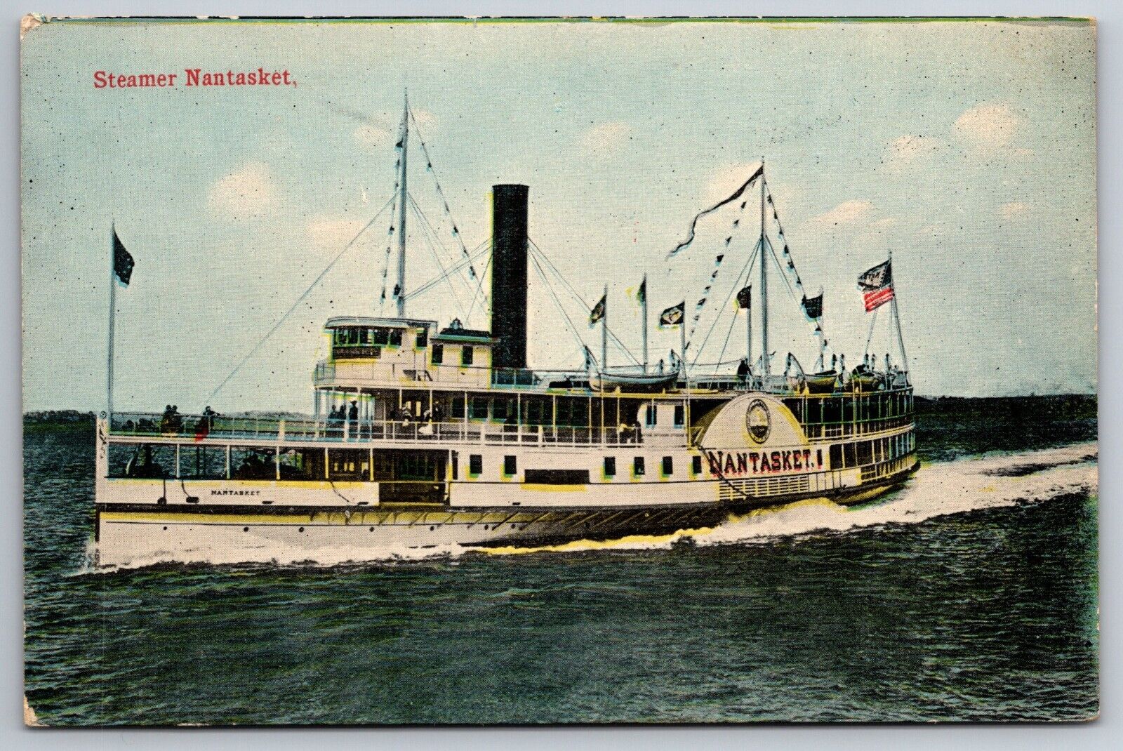 C1907 Steamer Nantucket Steamboat Rhode Island to Nantucket Island Postcard