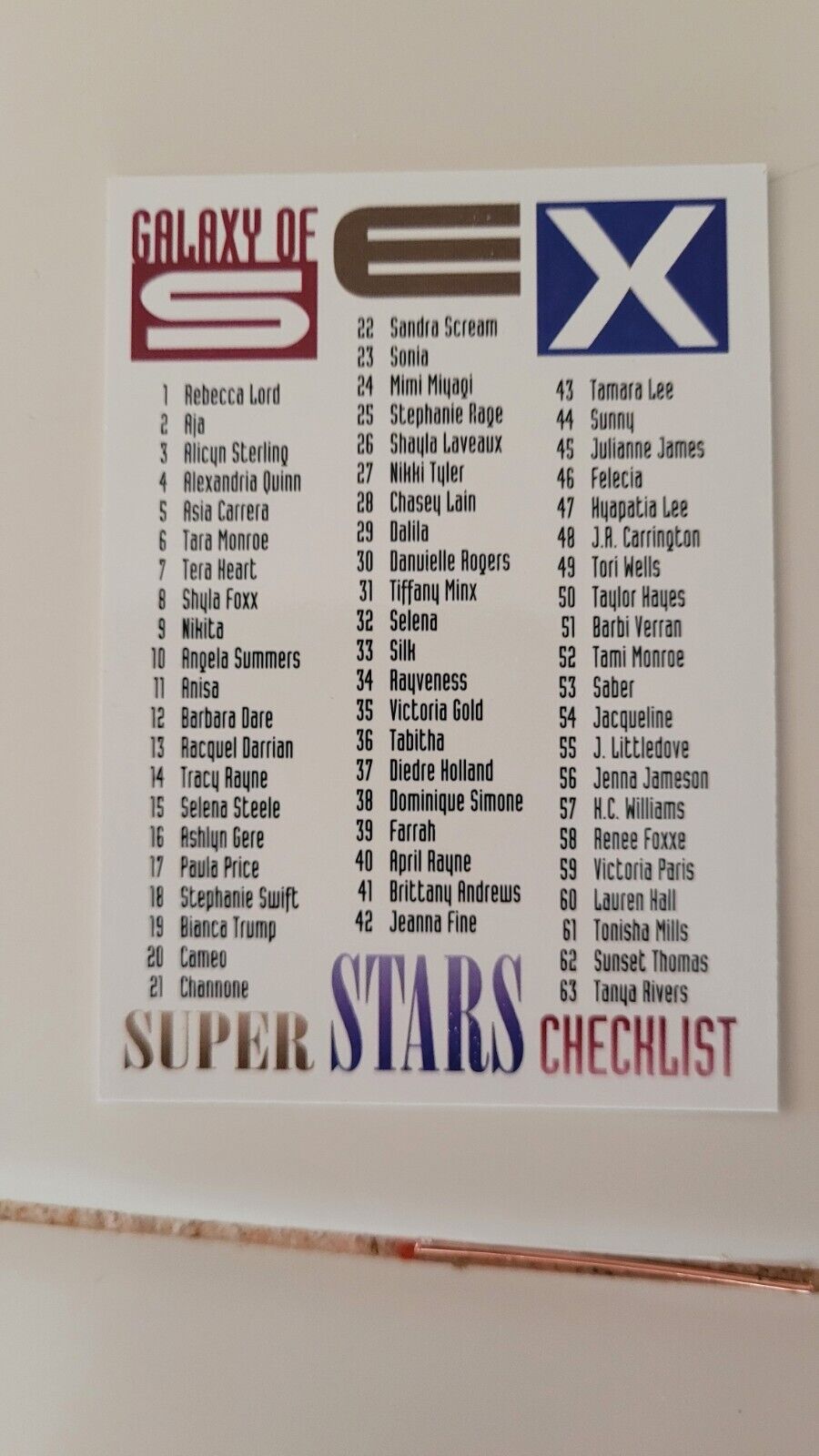 Galaxy Of Sex Superstars Complete 100 Card Set DM me for pics Not Bang Bros.