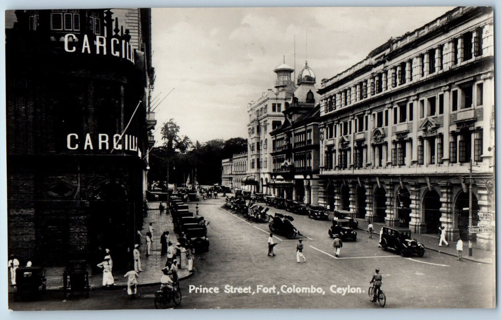 Ceylon Sri Lanka Postcard Prince Street Fort Colombo c1910 Antique RPPC Photo