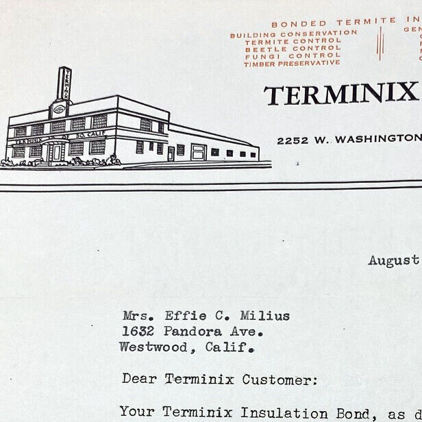 Vintage 1941 Terminix Insulation Bond Los Angeles So California Watermark Paper