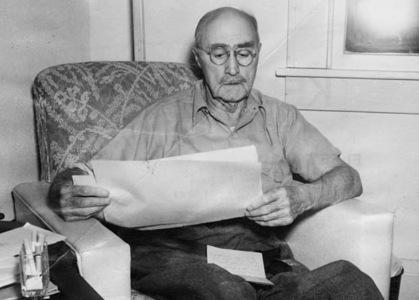 Sir Charles Ross Pictured Reading Documents In Armchair OLD PHOTO