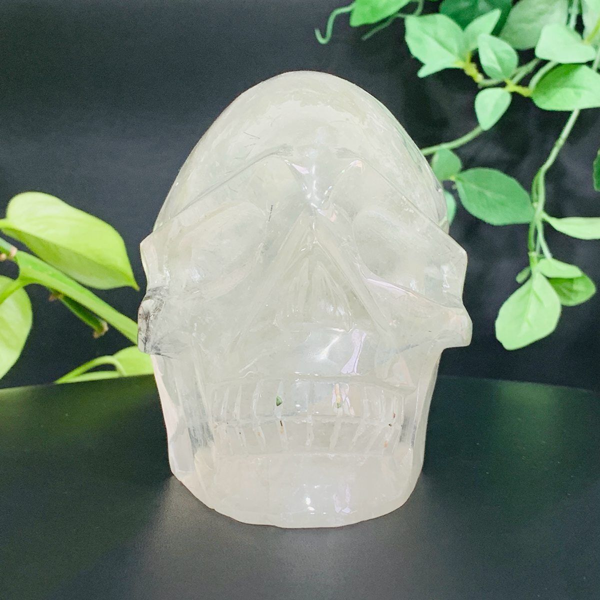 1603g Natural White Crystal Hand Carved Crystal Skull Quartz Meditation Medium
