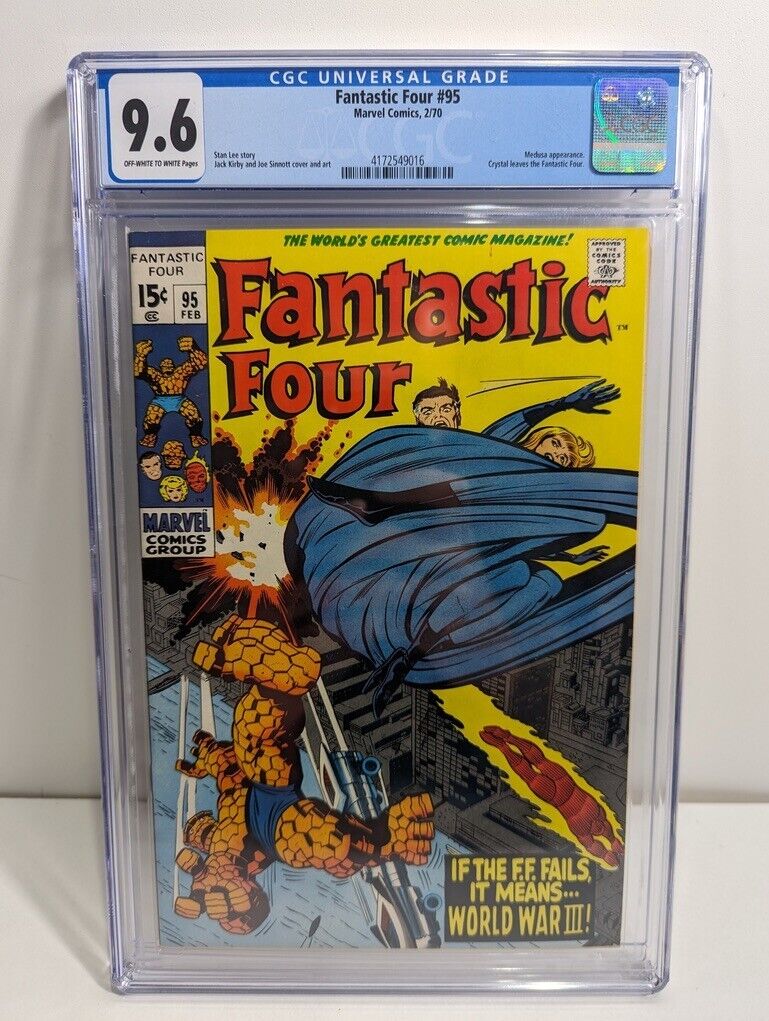 Fantastic Four #95 Joe Sinnott Crystal Leaves FF Medusa App CGC 9.6 High Grade