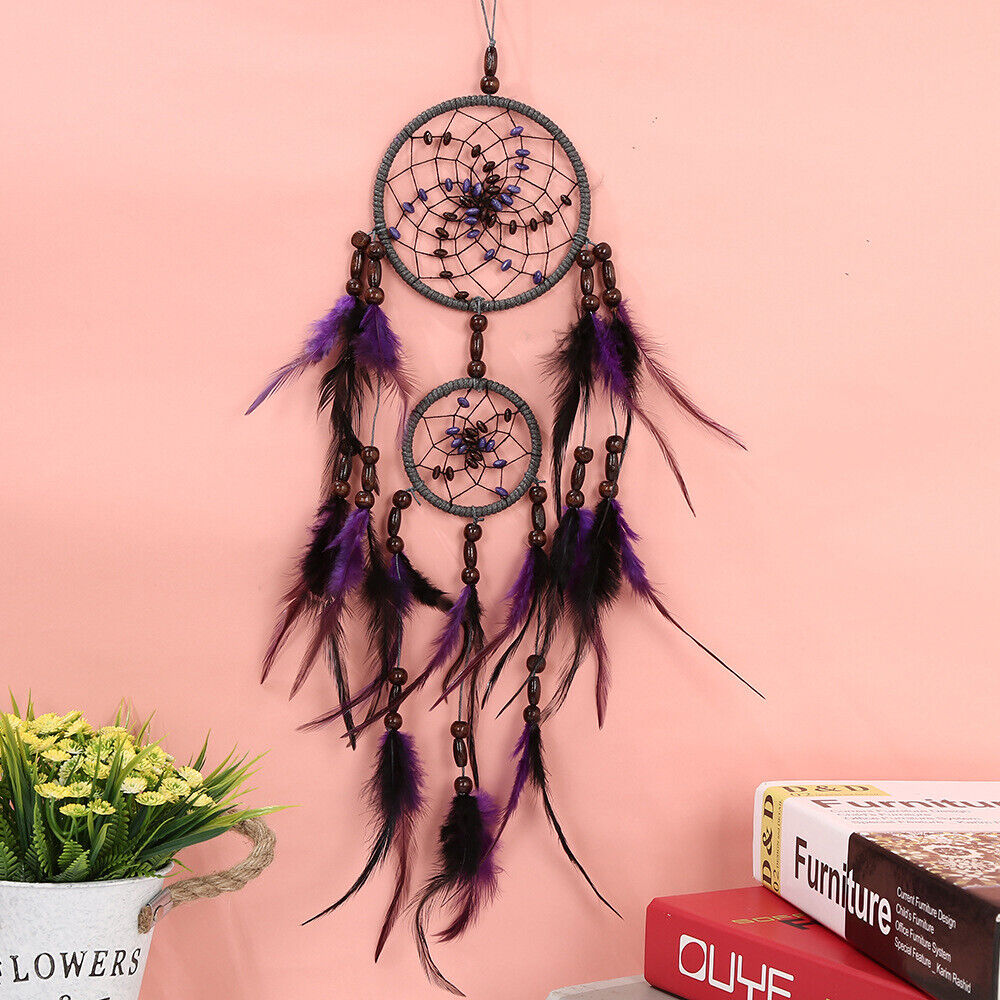 Traditional Purple &Black Dream Catcher Handmade Wall Hanging Dreamcatcher Decor