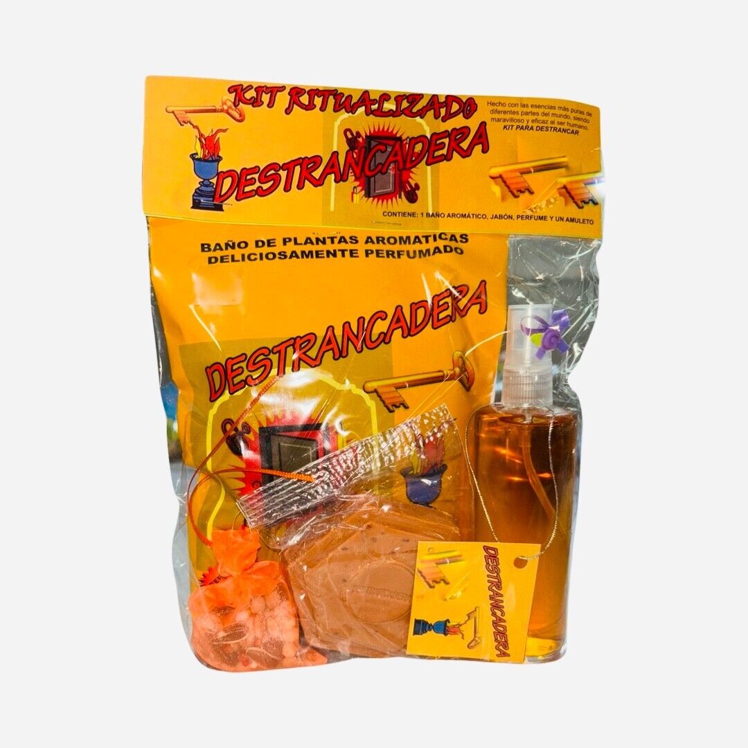 DESTRANCADERA Kit Ritualizado con Perfume + Baño Aromatico + Jabon + Amuleto