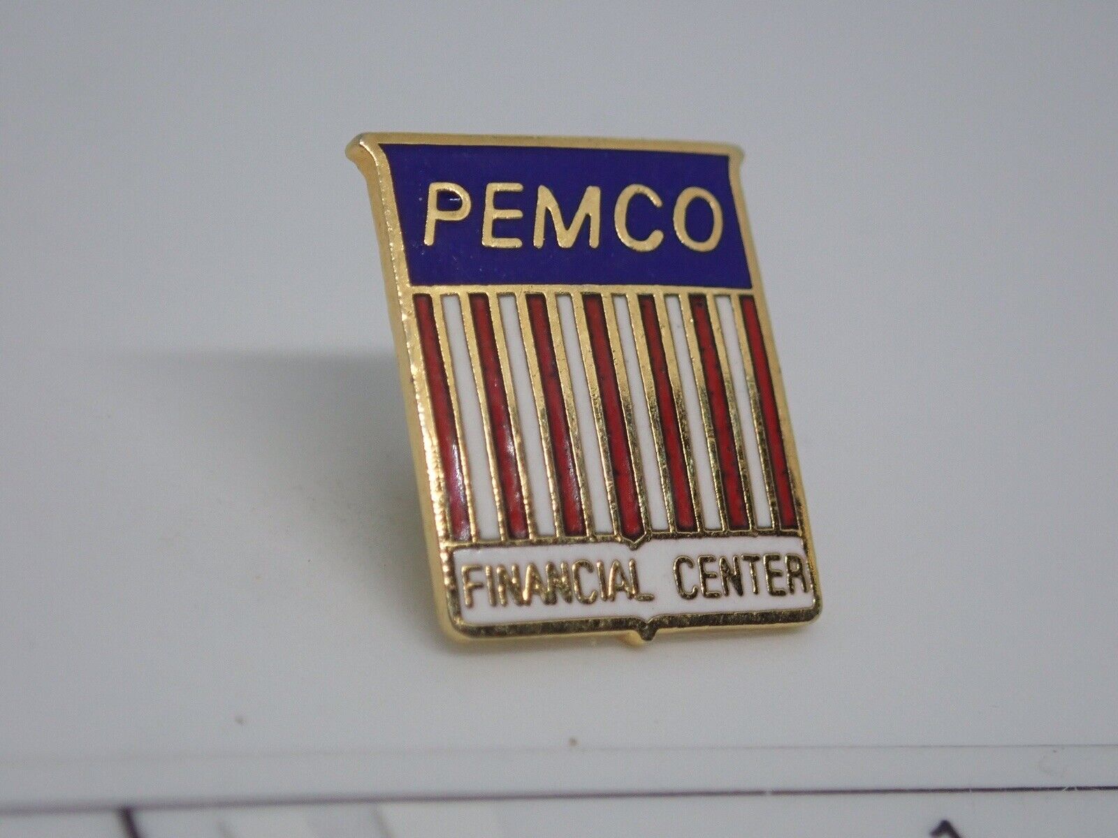PEMCO Financial Center Vintage Enamel Lapel Pin