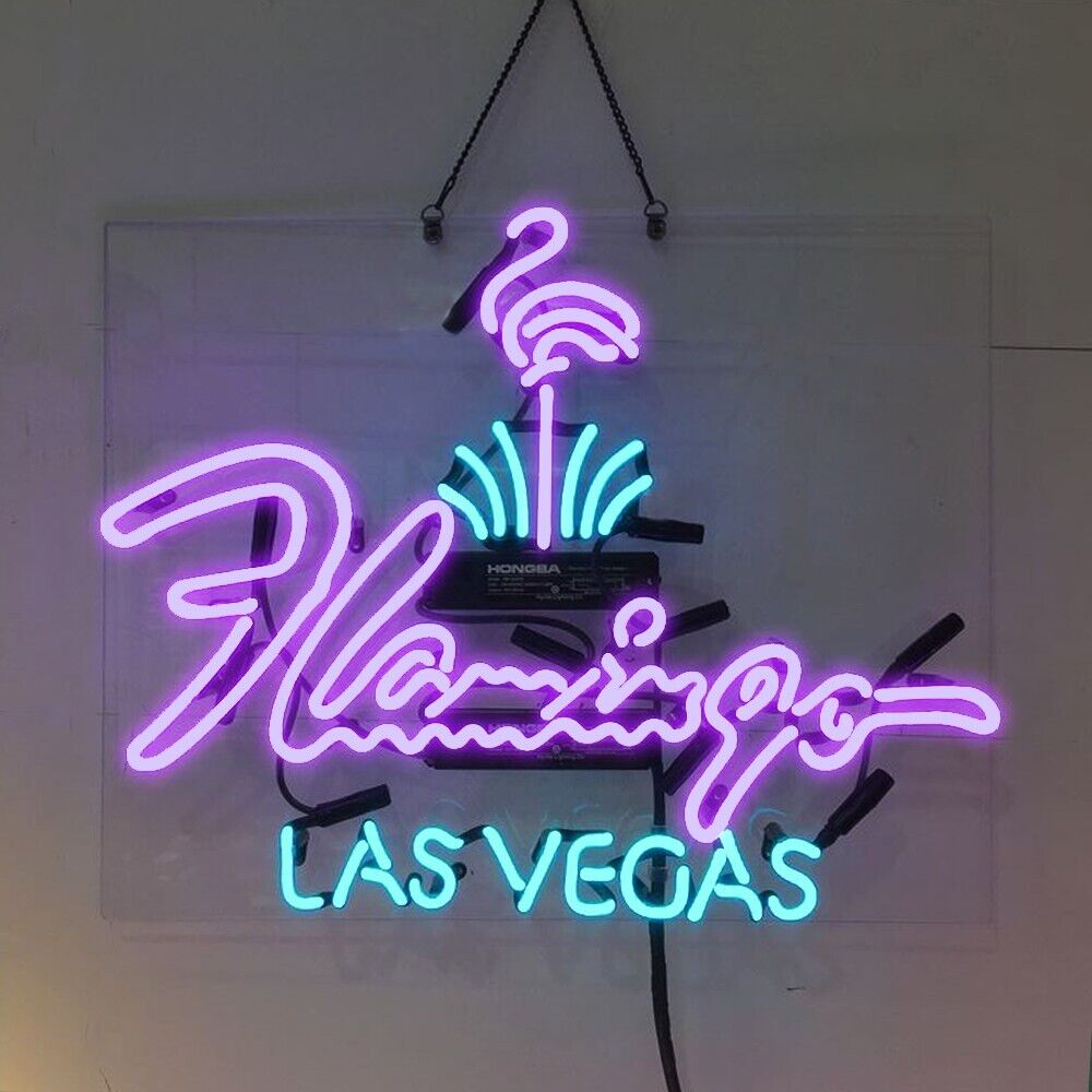 US Stock Flamingo Las Vegas Neon Sign 19x15 Beer Bar Man Cave Pub Wall Decor