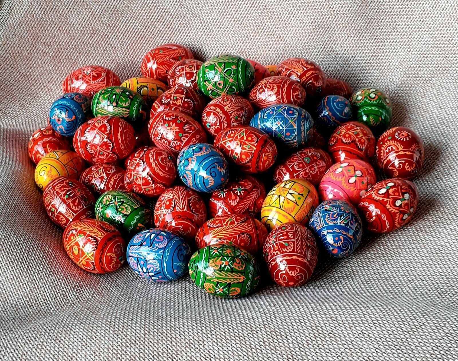Set of 8 Small Easter Wooden eggs Pysanky Pysanka Handmade Gift Present 1,5\