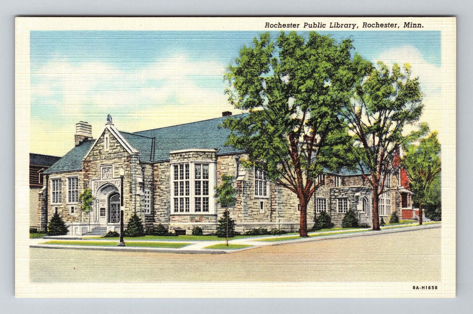 Rochester MN-Minnesota, Public Library, Vintage Postcard