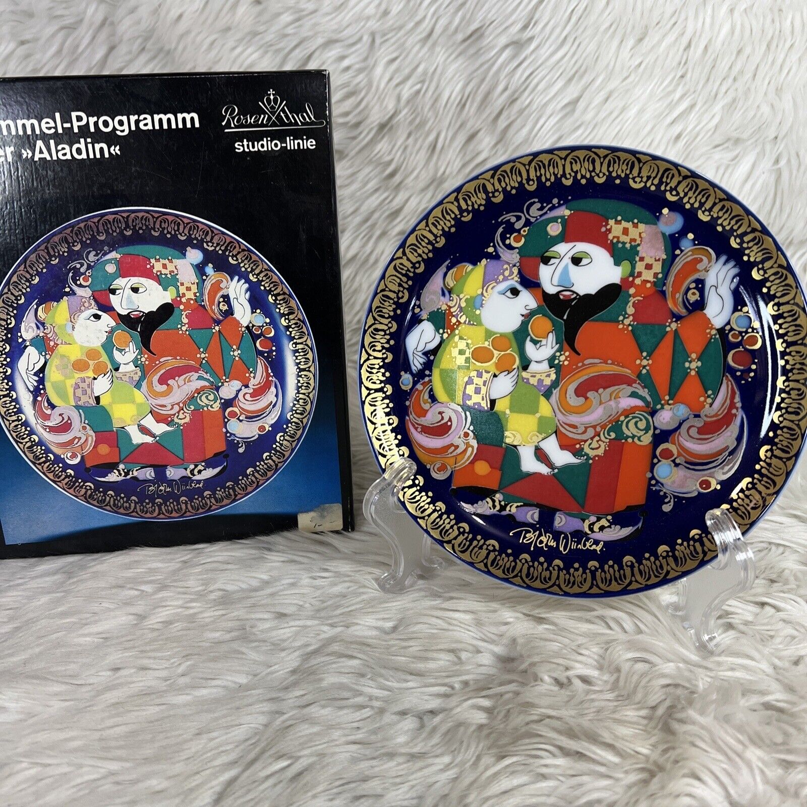 Aladin Meets Magician Rosenthal Collector Plate 6.5” Bjorn Wiinblad Germany 3