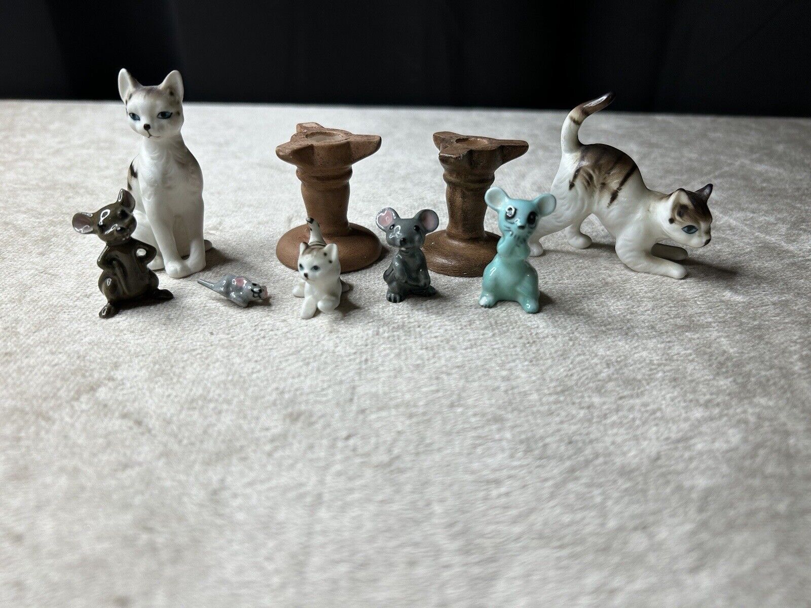 Lot Of Cat & Mice Figurines Includ Hagen Renaker Collection Porcelain Miniature