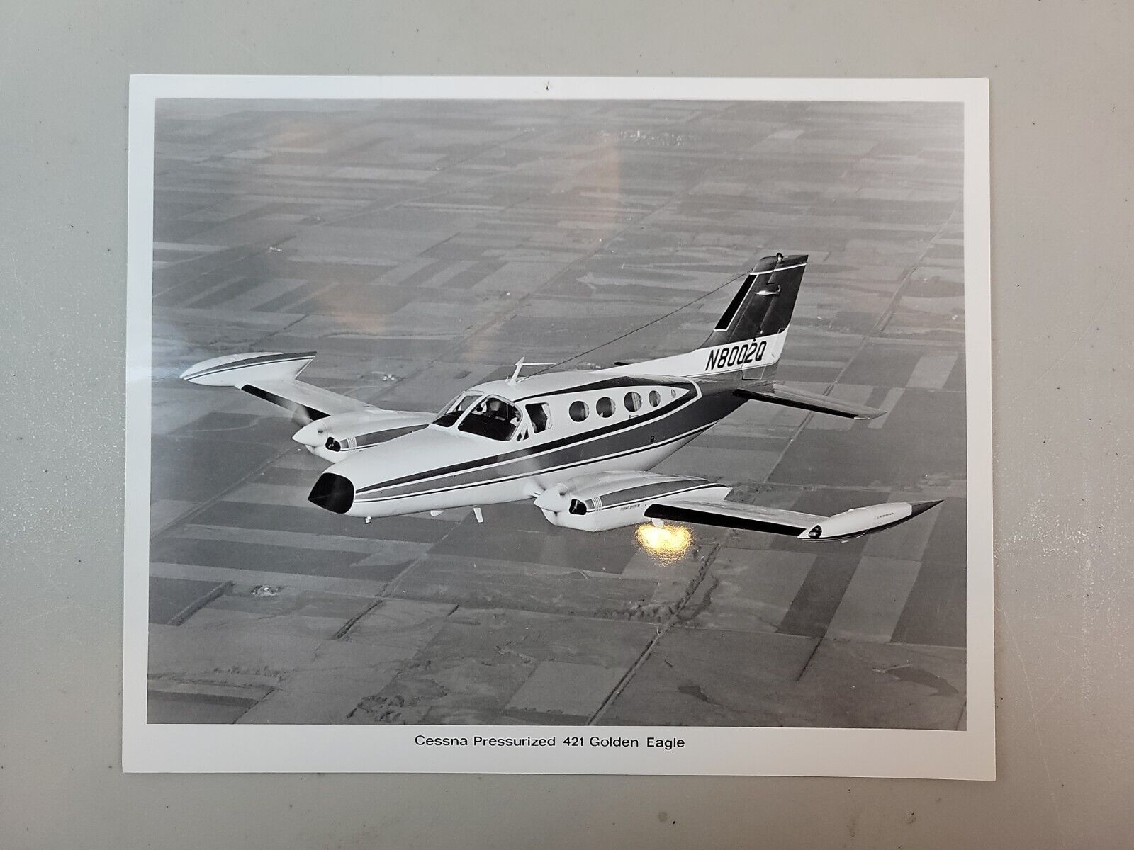 Cessna Pressurized 421 Golden Eagle Black and White Promotional 8x10 Photo
