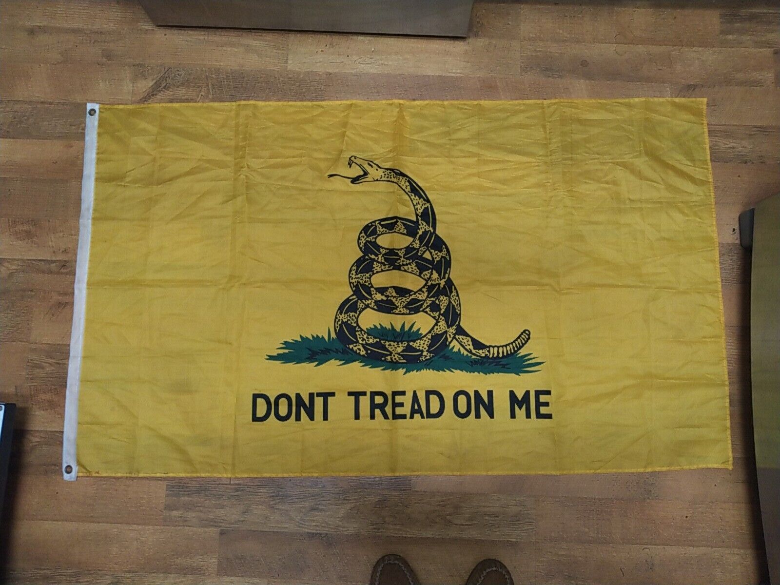 Don't Tread On Me Flag - “Gadsen Flag” Yellow/Black/Green - Polyester/Grommets