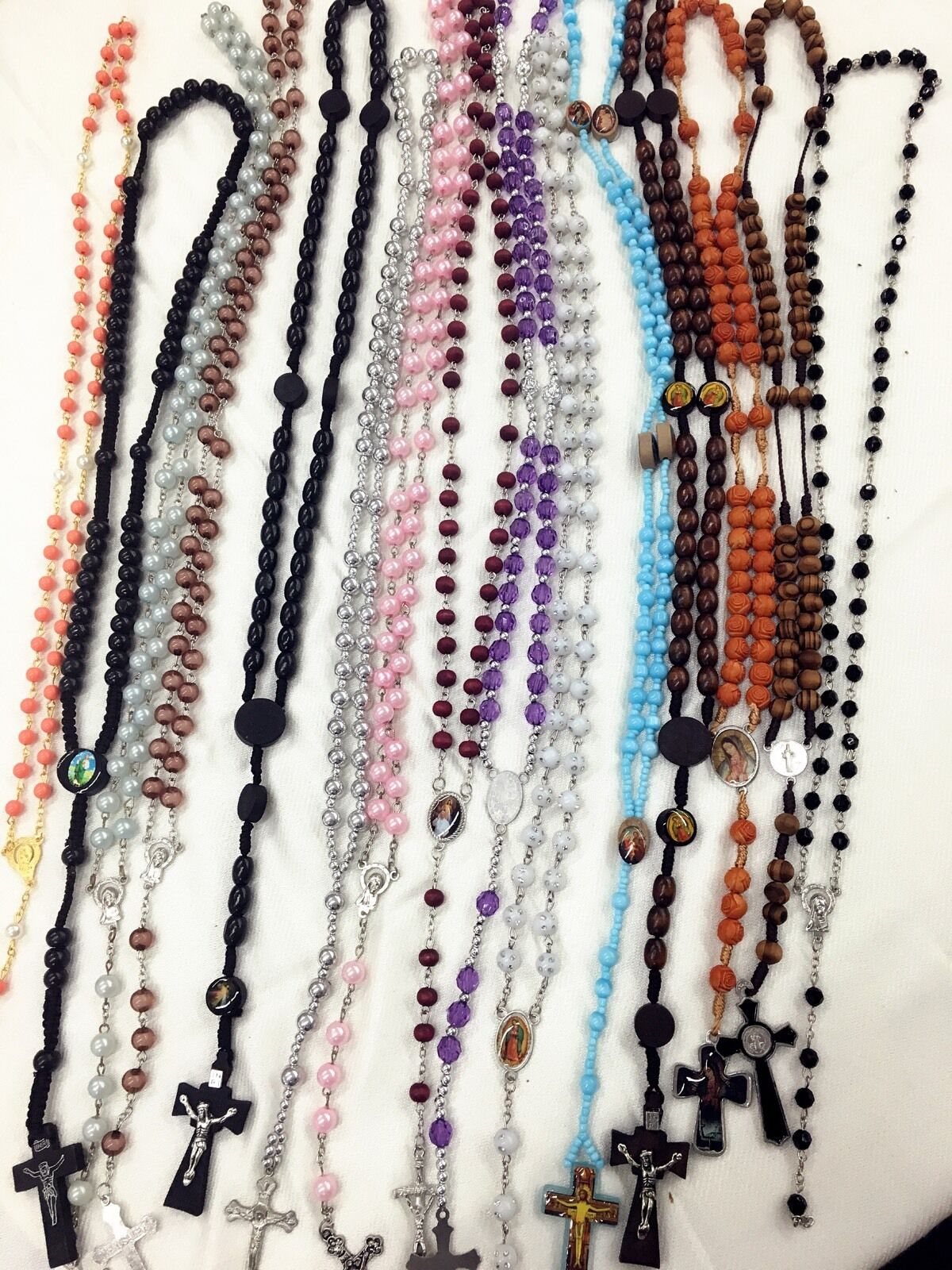 BEST SELLER-12pc Mix Lot wholesale Religious full Rosary Crucifix Cross 