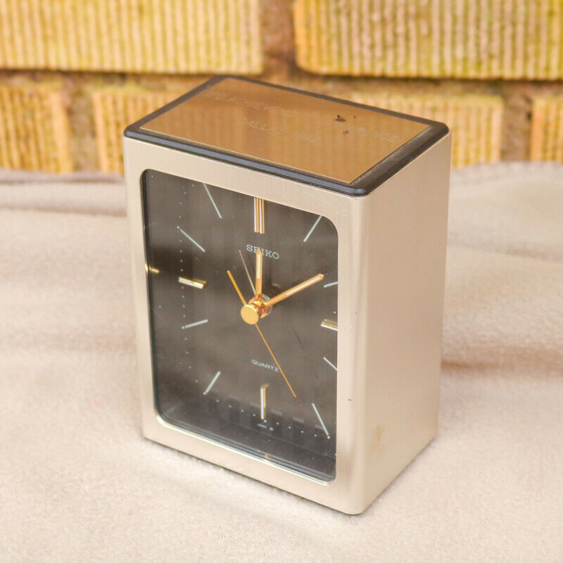 Seiko Desk Clock 1983 Award Elegant Empire Retro MCM Props Business Gift old ZQ