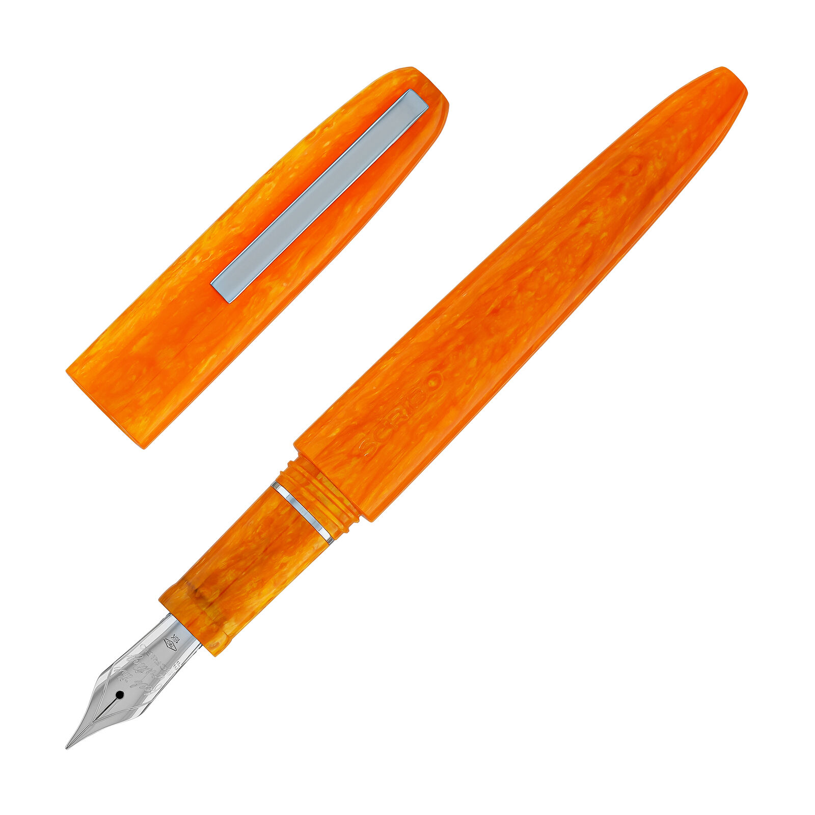 Scribo Piuma Fountain Pen in Corniola 14K Flexible Gold Nib - Fine Point - NEW