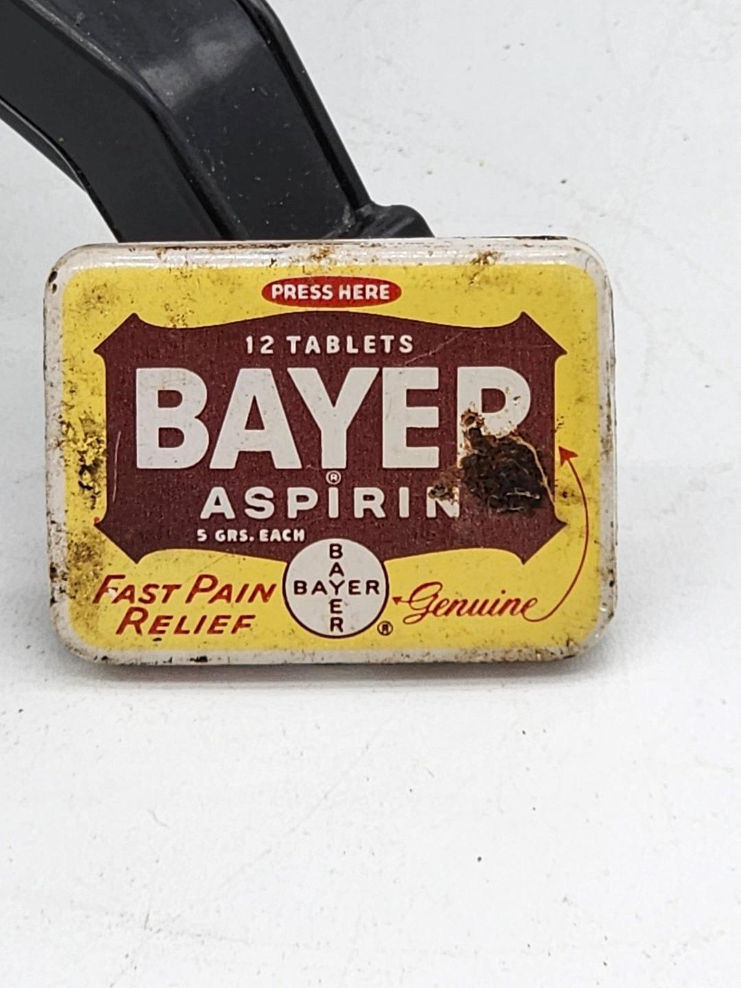 vintage Bayer aspirin tin w/zip code probably 1960’s/1970’s pocket size tin