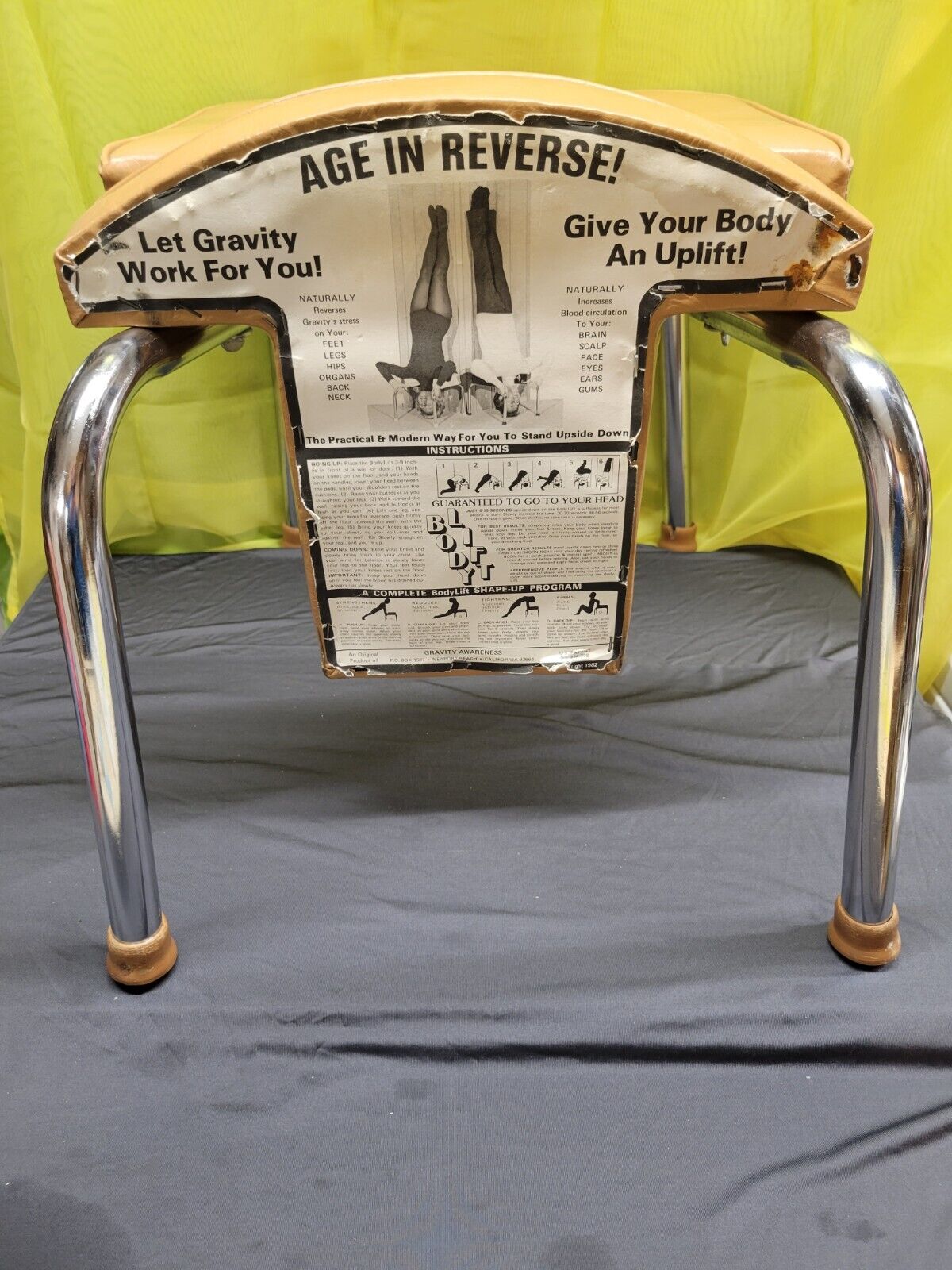 Vintage Gravity Awareness Body Lift Yoga Head stand Bench Stool Very Unique Rare