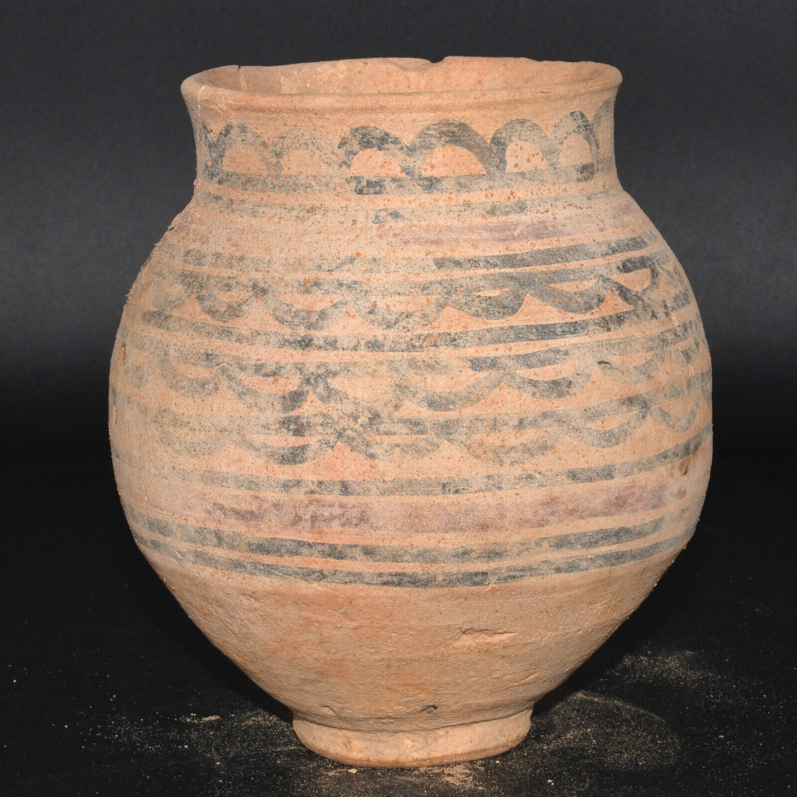 Large Ancient Indus Valley Civilization Painted Terracotta Jar Pot Ca. 2800 BC