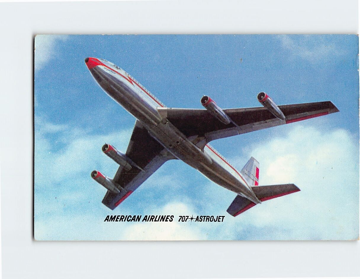 Postcard American Airlines 707 Astrojet Airplane/Aircraft