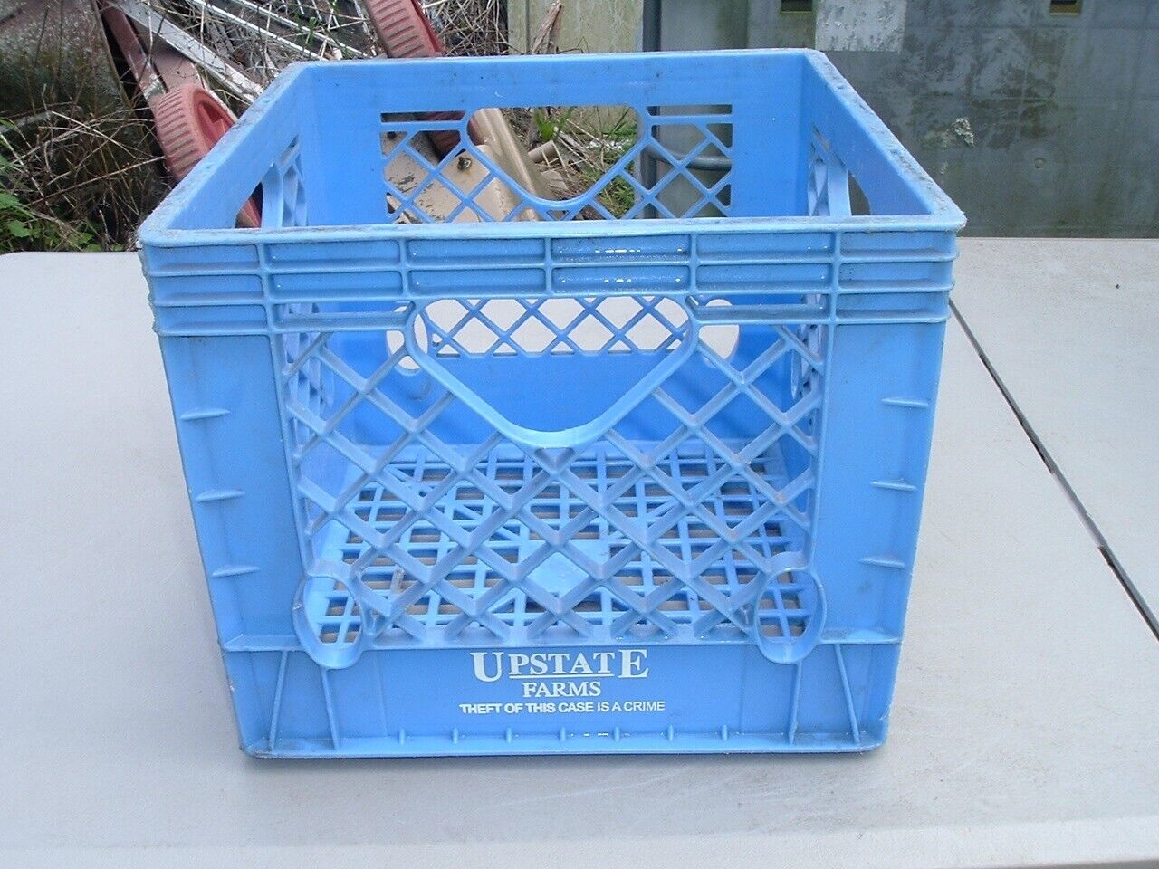 Upstate Farms Blue Plastic Milk Crate Vintage