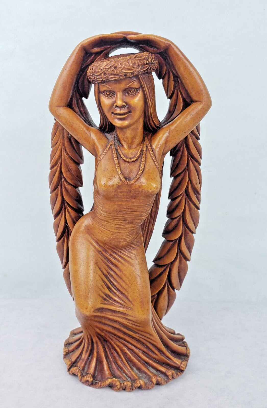 Vintage Coco Joe's Maile Laka Goddess of Hula Dancer 1980 Hawaii Hapa Wood