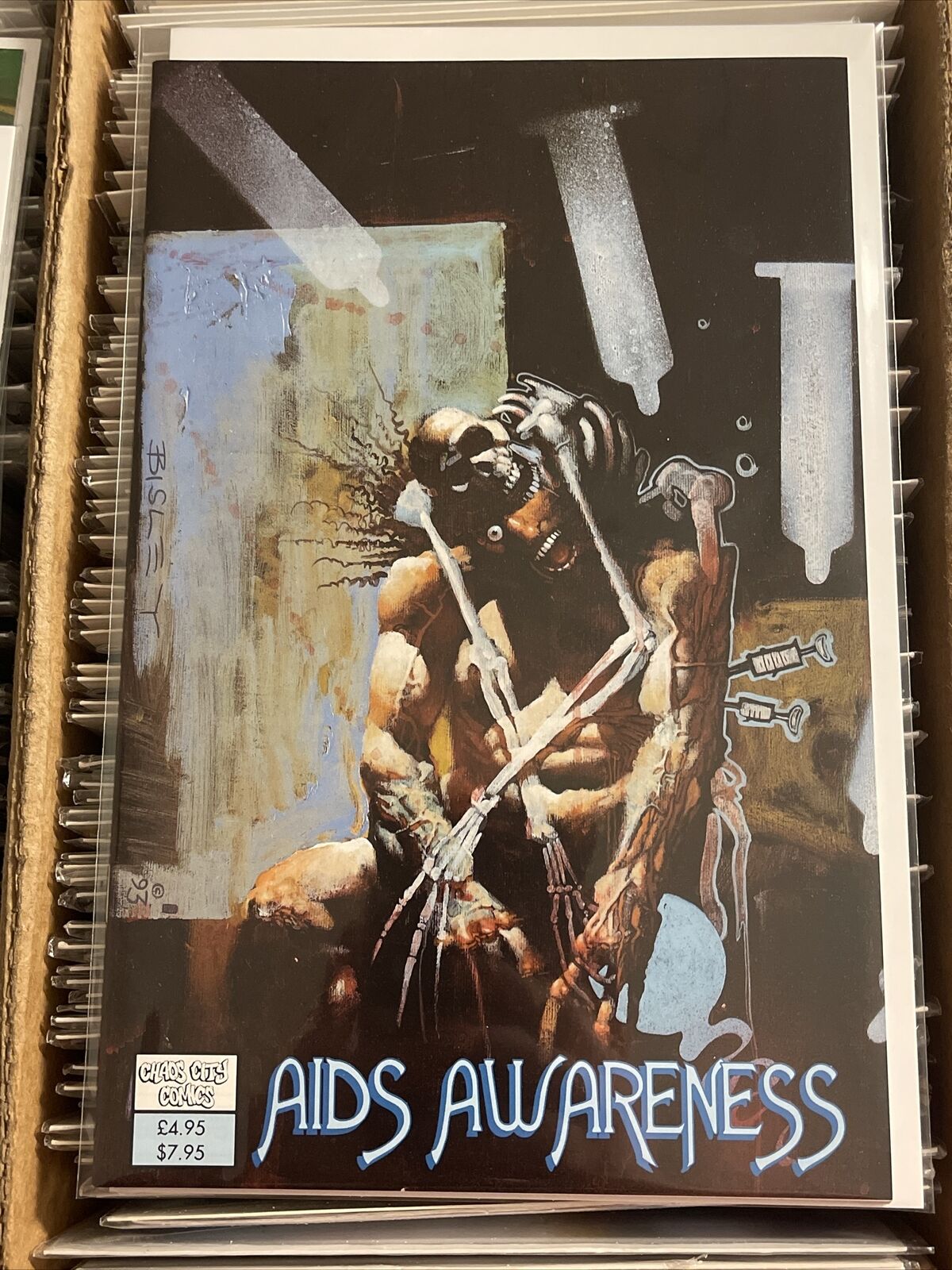 AIDS AWARENESS #1 SIMON BISLEY DAVE GIBBONS 1993 CHAOS CITY COMICS UK hiv lgbtq