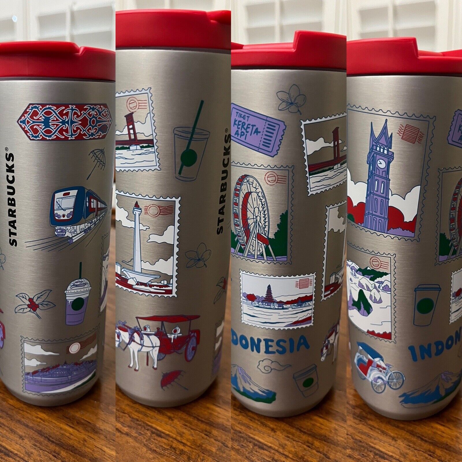 Starbucks Tumbler Indonesia Independence Day Special Landmark Edition Red Top