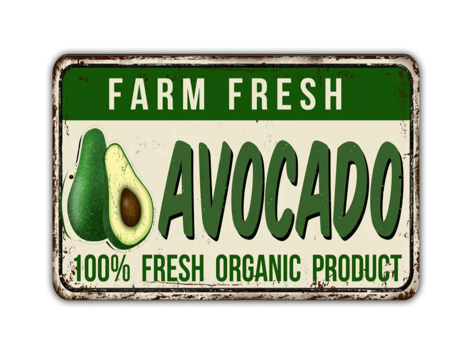 Farm Fresh Avocado Sign Vintage Style
