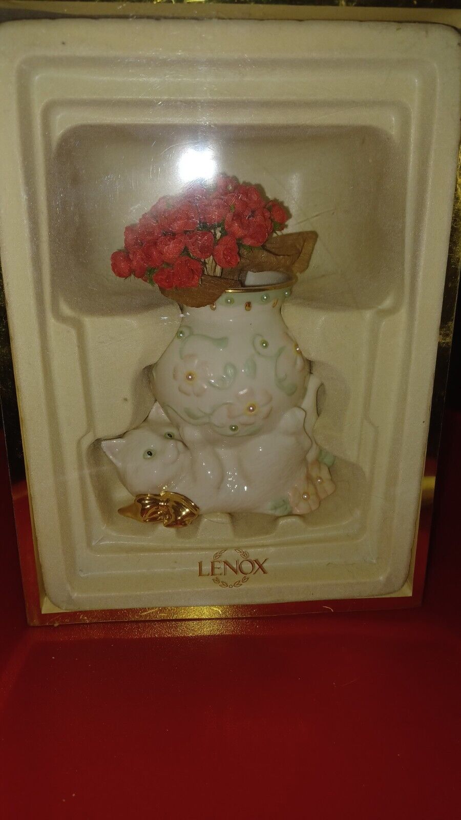 Lenox Petals & Pearls Cat Rose Bouquet Bud Vase # 6249361 ~ Open Box + Paperwork