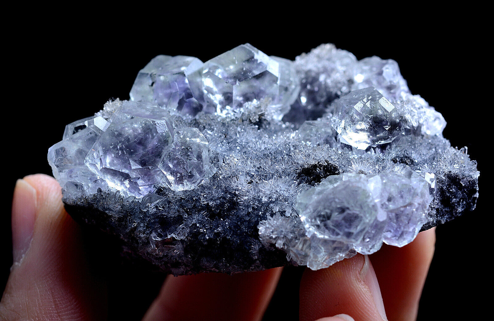 72g Natural Window Purple Fluorite & Crystal Mineral Specimen/Yaogangxian China