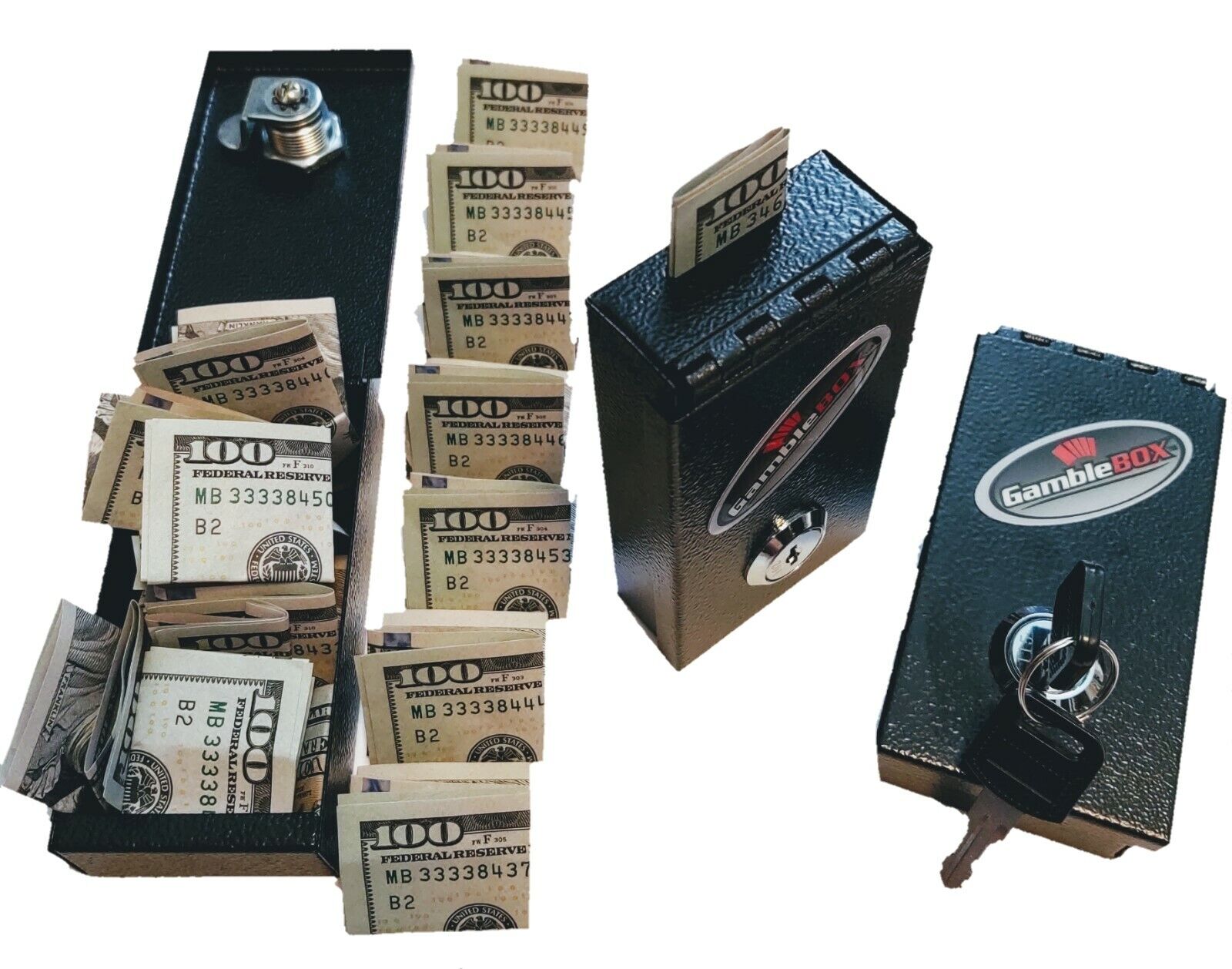 Gambling casino's BINGO POKER LEAVE with CASH in A lockbox POCKET SAFE MONEY BOX