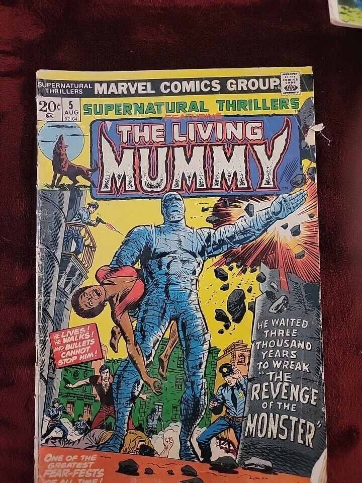 Supernatural Thrillers #5 - 1st App Living Mummy - Marvel Comics 1973
