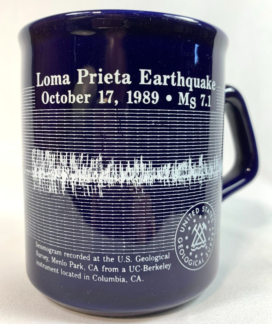 Mug Loma Prieta 1989 7.1 Earthquake US Geological Survey Seismogram Coffee Cup