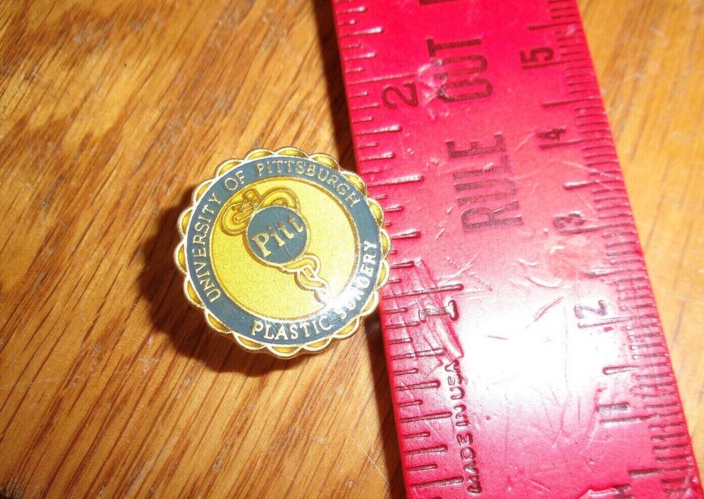 Vintage University of Pittsburgh Plastic Surgery Lapel Pin gold tone Surgeon 