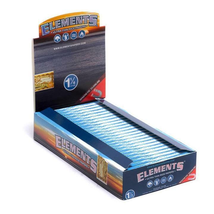 ELEMENTS  25 Pack 1 Box Elements 1 1/4 (1.25) Rolling Paper Ultra Thin Rice 