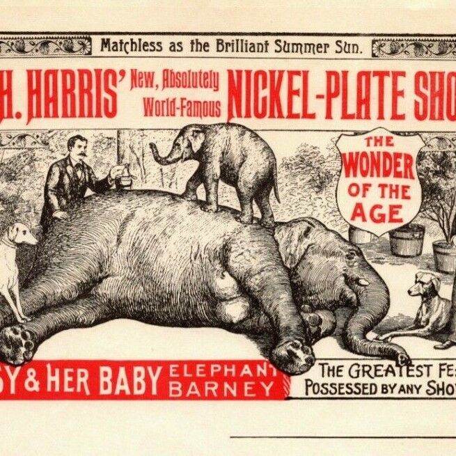 Very Scarce W.H. Harris Nickel-Plate Shows Circus Letterhead c1895-1897 Gypsy