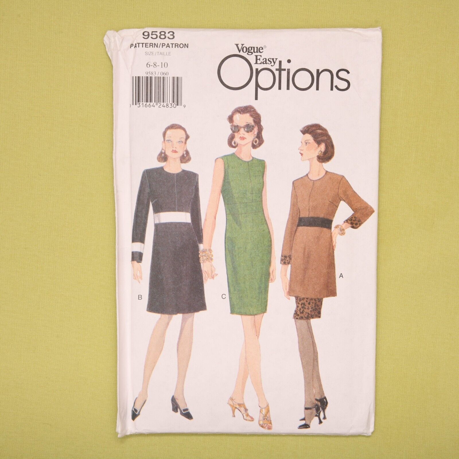 1990s Vogue Easy Options Sewing Pattern - 9583 - Bust 30.5-32.5 - UC FF